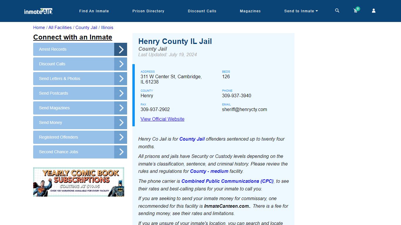 Henry County IL Jail - Inmate Locator